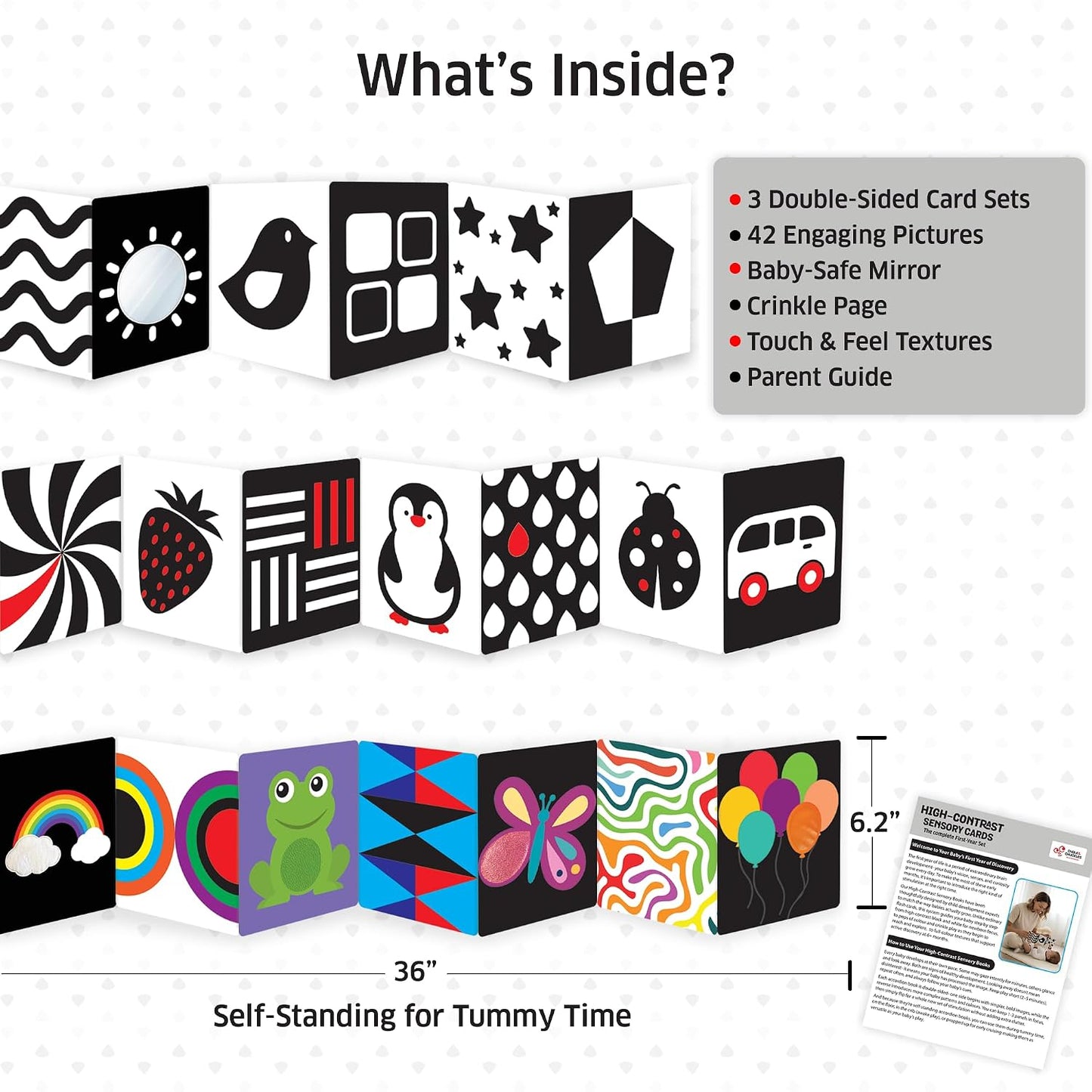 Chalk & Chuckles High Contrast Sensory Flash Cards for Babies 0-12 Months