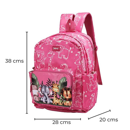 DOMS Jungle Series Kids Backpack – Cute Animal Print