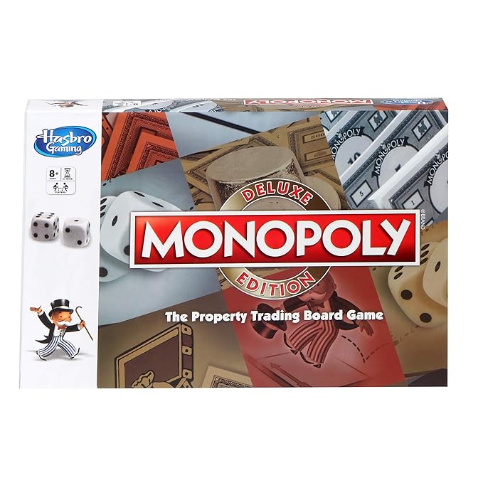Monopoly Deluxe Edition Board Game, Fantasy Board Games & Puzzles for Friends and Family, for Boys and Girls, Money Assets Board Game, Ages 8+ Years, Birthday Gift for Kids