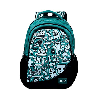 DOMS Waterproof Doodle Print School Bag for Kids & Teens – Stylish Cartoon Design