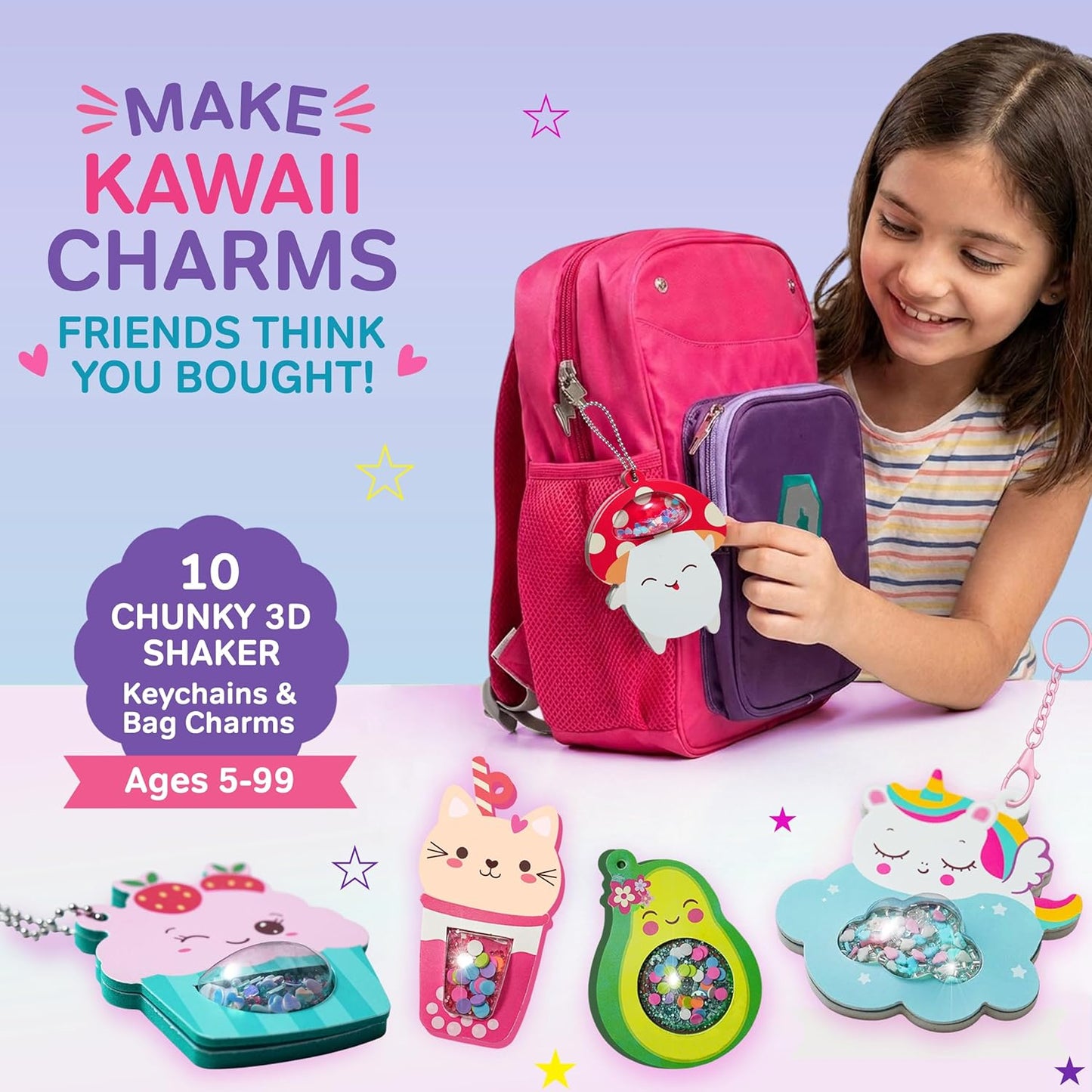 Chalk & Chuckles Joydomes, DIY Kawaii Shaker Keychain Making Kit
