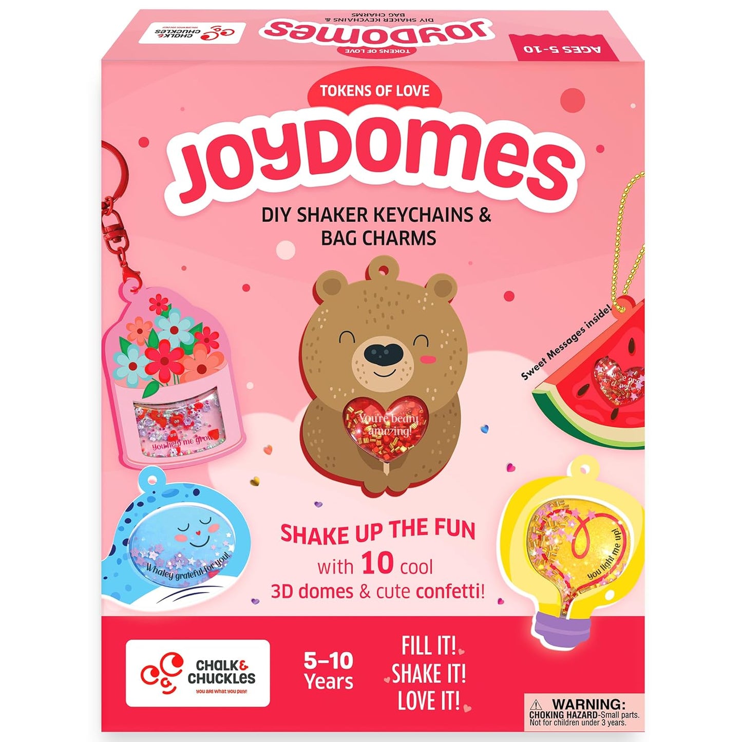 Chalk and Chuckles Joydomes DIY Shaker Keychain Kit – Tokens of Love