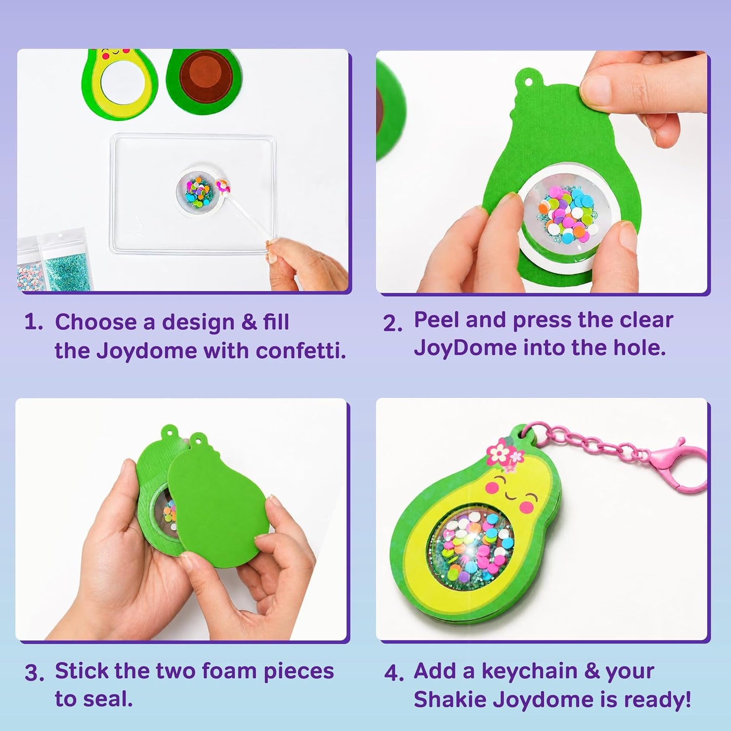 Chalk & Chuckles Joydomes, DIY Kawaii Shaker Keychain Making Kit