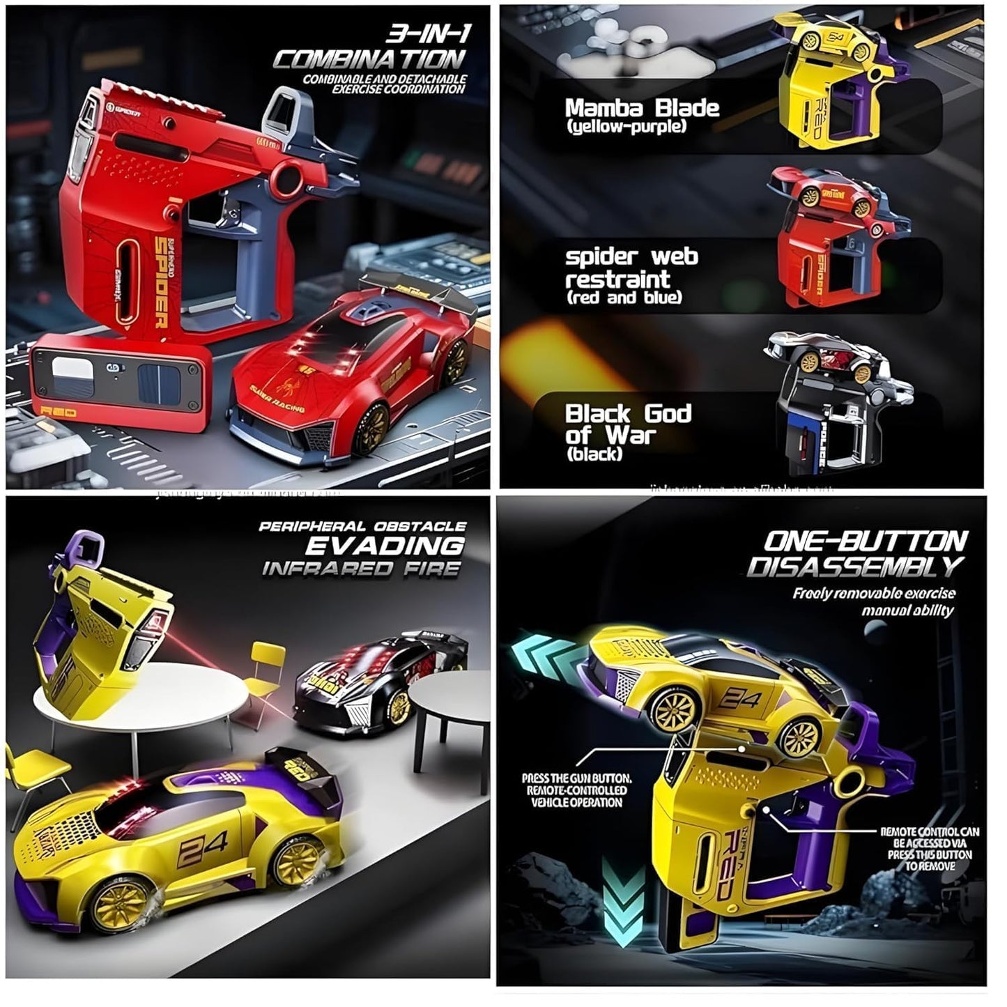 2 Player Infrared Battle RC Car Toy with Dual Remotes, Shoot & Knock Down Racing Game, Time Bound Dodge & Target Action, Interactive Remote Control Cars for Kids Boys & Girls