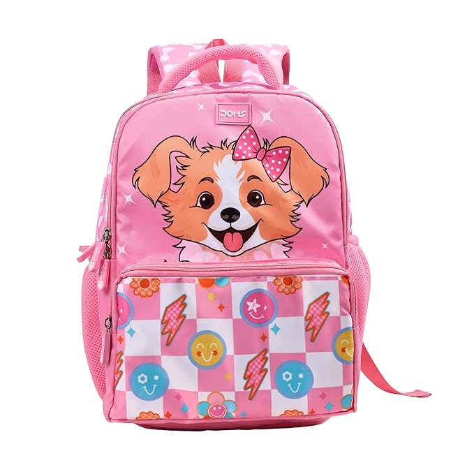 DOMS Waterproof School Bag for Kids – Puppy Face Series | Cartoon Print