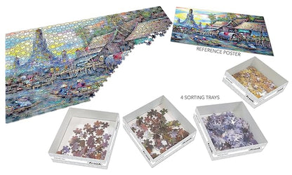 Frank Floating Market Jigsaw Puzzle (1000 Pieces) for Adults and Kid Above 15+ Years-Realistic Illustrations-Fun & Challenging Brain Booster Games - for Focus and Memory -34019