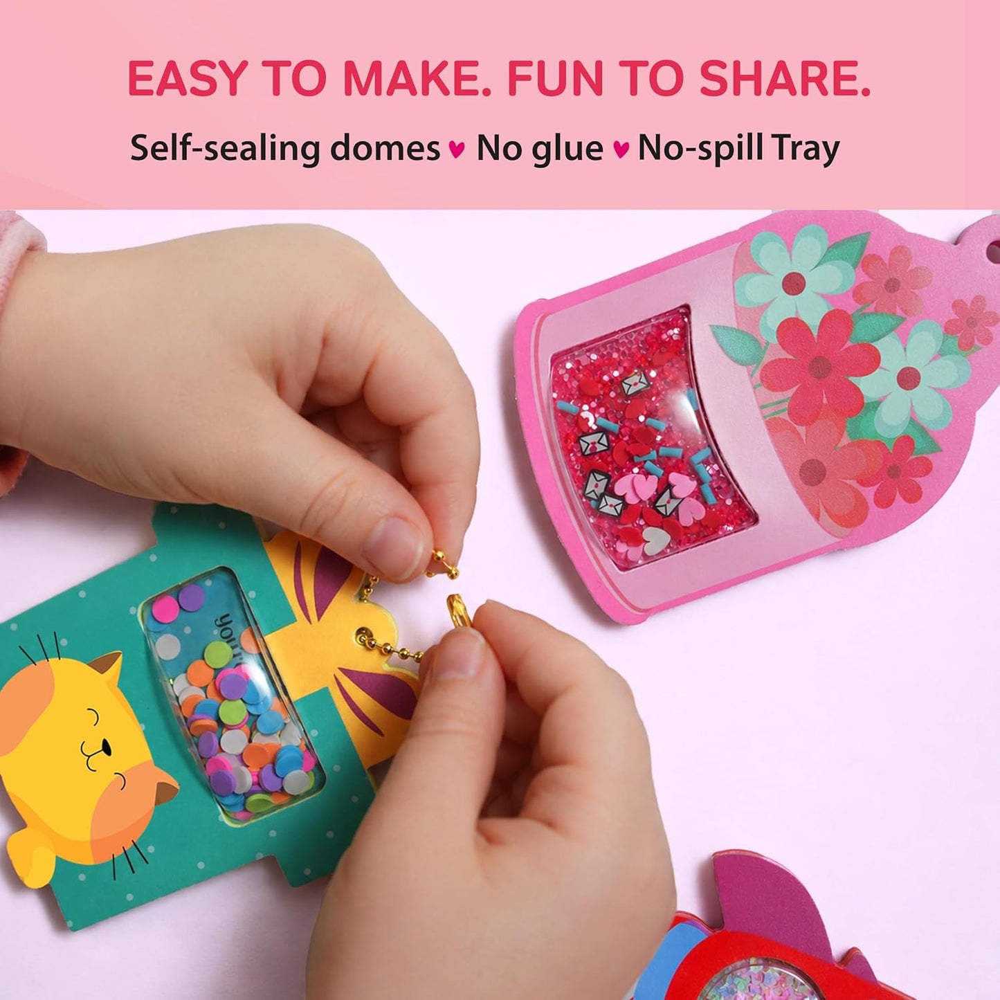 Chalk and Chuckles Joydomes DIY Shaker Keychain Kit – Tokens of Love