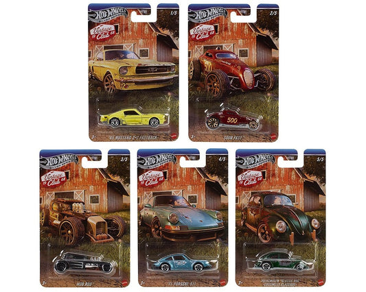 Hot Wheels 2026 Vintage Club Grand Prix Silver Celebration Series 1:64 Scale - Set Of 5 Cars