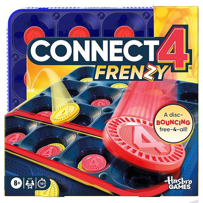 Hasbro Gaming Connect 4 Frenzy Game | Bounce Discs 4 The Win | Family Party Games for Kids, Teens, and Adults | Ages 8+ | 2 to 6 Players | 10 Mins. | Portable Games