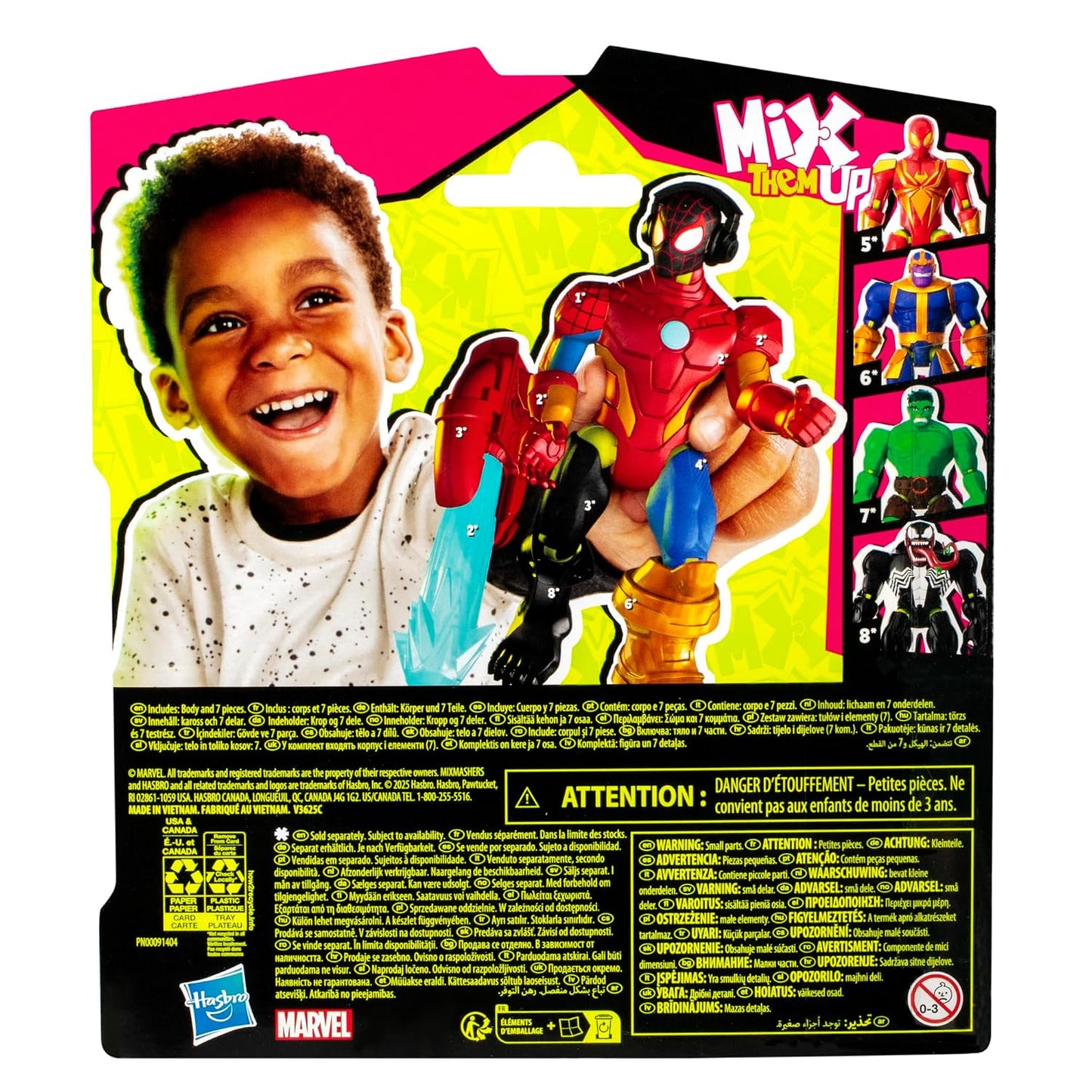 Miles Morales Spider-Man Marvel MixMashers Custom Mix-and-Match Action Figure & Accessories, 5-Inch-Scale Super Hero Toys for Kids Ages 4+ (Copy) (Copy)