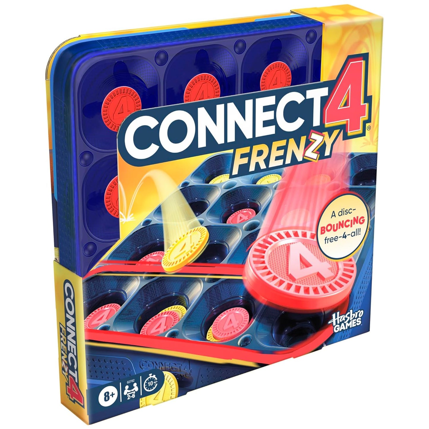 Hasbro Gaming Connect 4 Frenzy Game | Bounce Discs 4 The Win | Family Party Games for Kids, Teens, and Adults | Ages 8+ | 2 to 6 Players | 10 Mins. | Portable Games