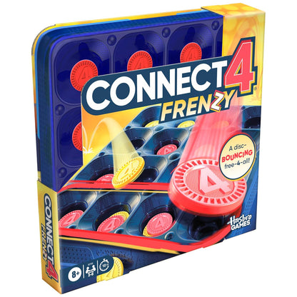 Hasbro Gaming Connect 4 Frenzy Game | Bounce Discs 4 The Win | Family Party Games for Kids, Teens, and Adults | Ages 8+ | 2 to 6 Players | 10 Mins. | Portable Games