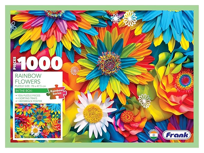 Frank Rainbow Flowers Jigsaw Puzzle for Adults | 1000 Piece Jigsaw Puzzles for Adults & Kids Above 15 Years |