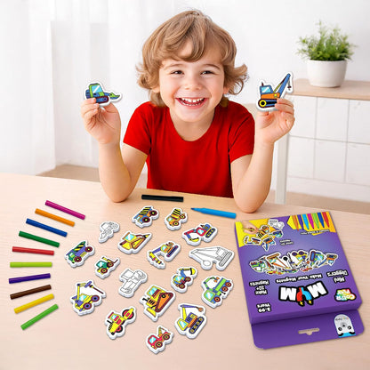 Play Panda MYM Colour & Play Fun Craft Kit for Kids | Make 20+ Fridge Magnets | DIY Craft & Colouring Activity