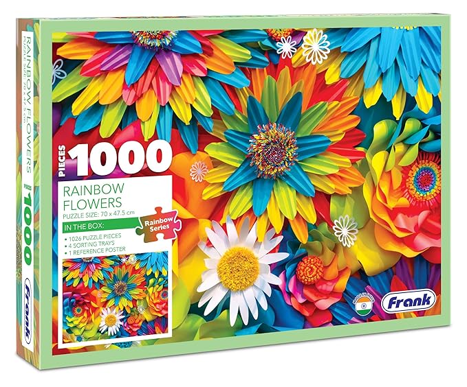 Frank Rainbow Flowers Jigsaw Puzzle for Adults | 1000 Piece Jigsaw Puzzles for Adults & Kids Above 15 Years |