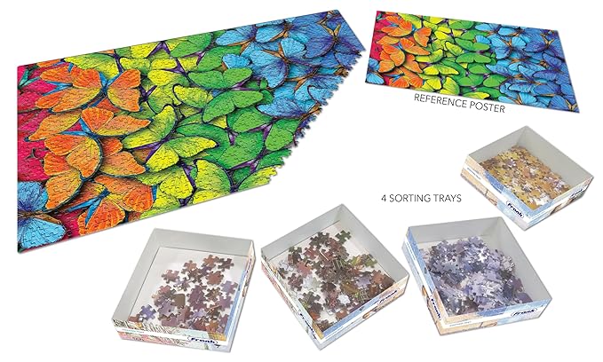 Frank Rainbow Flutter Jigsaw Puzzle for Adults | 1000 Piece Jigsaw Puzzles for Adults & Kids Above 15 Years