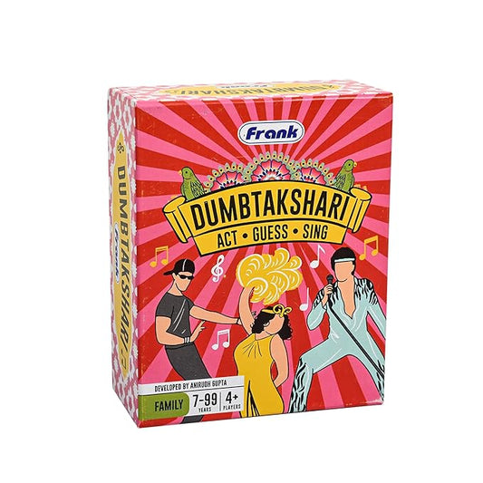 Frank Dumbtakshari Fun Family Party Game | Blend of Dumb Charades and Antakshari | Acting, Singing & Guessing | Travel-Friendly | Easy to Play | Game for Adults, Teens & Friends