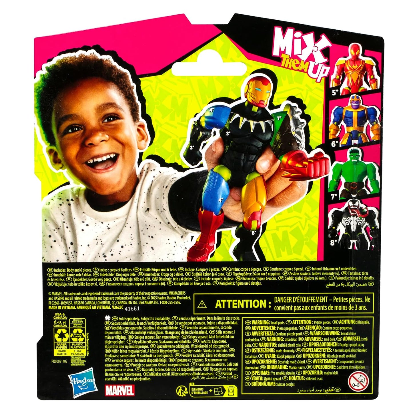 IRON MAN Marvel MixMashers Custom Mix-and-Match Action Figure & Accessories, 5-Inch-Scale Super Hero Toys for Kids Ages 4+ (Copy)