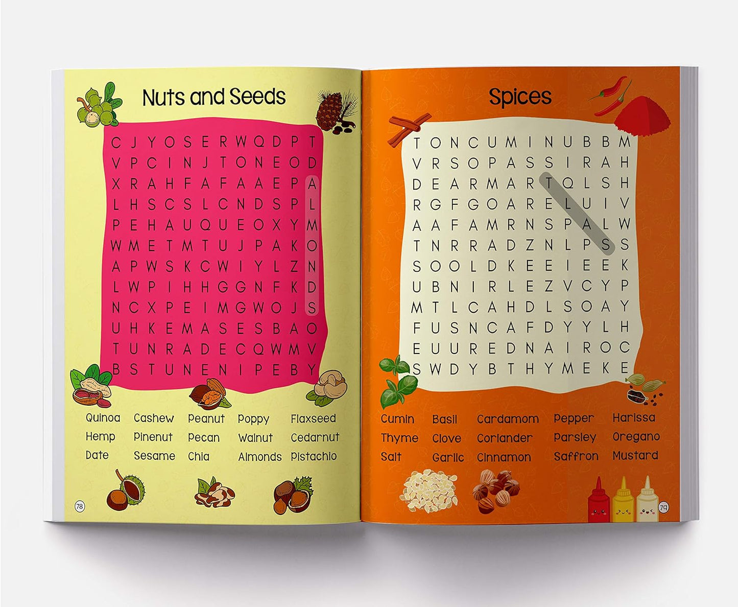 101 Word Search Activity Book: Large Grid Word Search Puzzles for Kids With Attractive Illustrations Paperback14