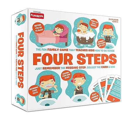 Funskool Four Steps-A Simple Game for Daily Routine|Multicolor, Family, Kid