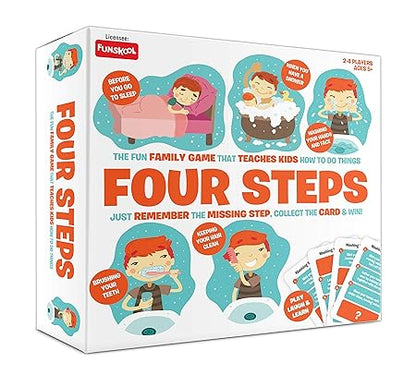 Funskool Four Steps-A Simple Game for Daily Routine|Multicolor, Family, Kid