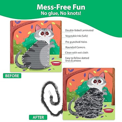 Chalk and Chuckles Lace Art Furry Animals, Develop Fine Motor Skills, Lacing Activity for Kids,