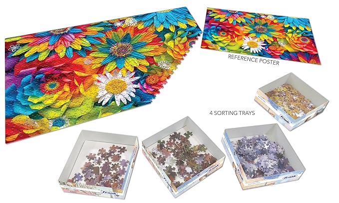 Frank Rainbow Flowers Jigsaw Puzzle for Adults | 1000 Piece Jigsaw Puzzles for Adults & Kids Above 15 Years |
