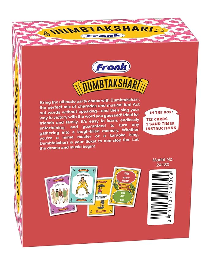 Frank Dumbtakshari Fun Family Party Game | Blend of Dumb Charades and Antakshari | Acting, Singing & Guessing | Travel-Friendly | Easy to Play | Game for Adults, Teens & Friends