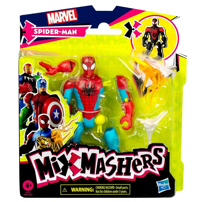 Spider-Man Marvel MixMashers Custom Mix-and-Match Action Figure & Accessories, 5-Inch-Scale Super Hero Toys for Kids Ages 4+