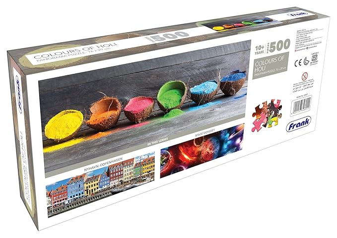 Frank Colours of Holi Panorama 500 Piece Jigsaw Puzzle for Adults & Kids Above 10 Years | Fun & Challenging Having Realistic Illustrations Puzzle Games for Stress Relief & Focus, Gifts for Teenagers