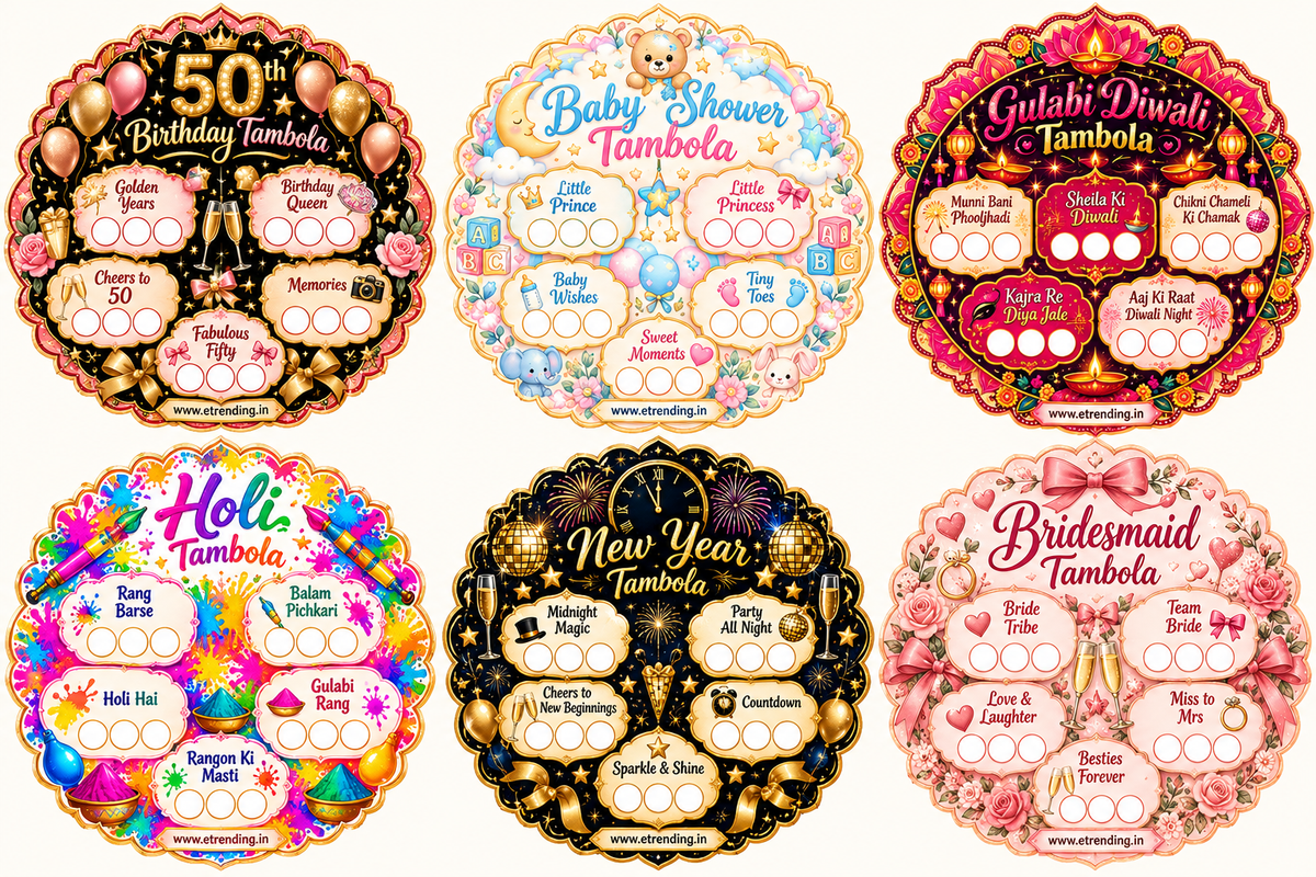 Personalised theme based Tambola/ Housie Tickets