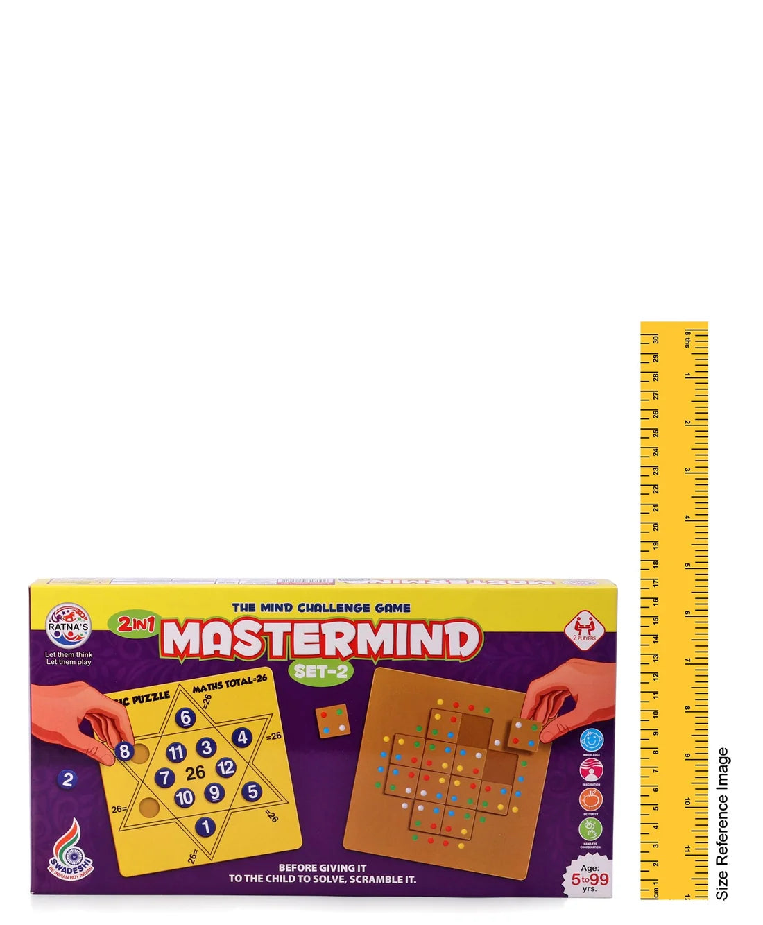 Ratnas Mastermind Board Puzzle Set-2 Multicolor - 12 Pieces