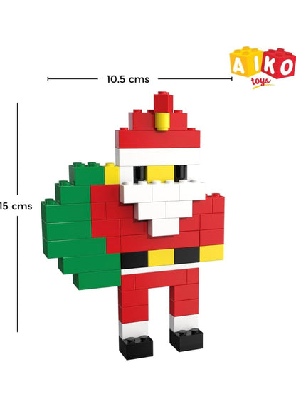 Christmas Building Block Set for Kids | 104 Pcs Creative DIY Holiday Toy | Festive Build Kit with Step-by-Step Idea Book | Compatible with Leading Brands | Ages 4+