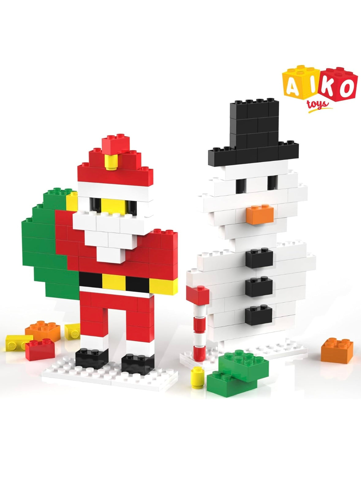 Christmas Building Block Set for Kids | 104 Pcs Creative DIY Holiday Toy | Festive Build Kit with Step-by-Step Idea Book | Compatible with Leading Brands | Ages 4+