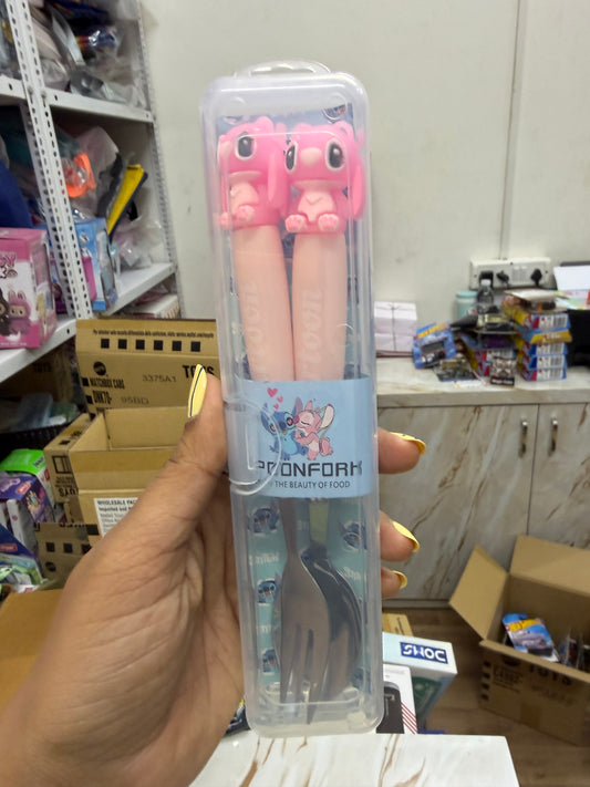 Cutlery Set for Kids- Spoon and Fork- Stitch