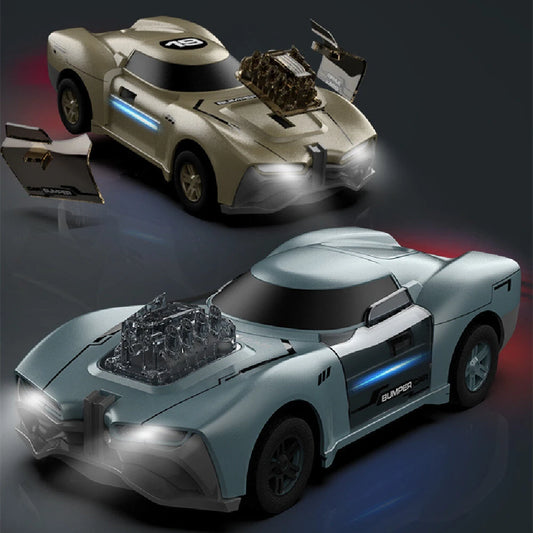 2PCS Crazon PZ24241A RTR 2.4G RC Car Battle Crash Racing Three Speed Gears LED Light Remote Control Vehicles Models Toys Kids Children Gifts - Blue +Gold