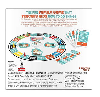 Funskool Four Steps-A Simple Game for Daily Routine|Multicolor, Family, Kid
