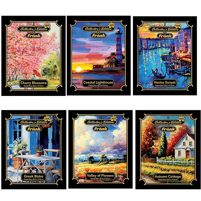 Frank Collector's Edition Jigsaw Puzzle for Adults | Travel Friendly Miniature Puzzles | Brain Booster Puzzle Games for Focus and Memory | Pack of 6 (150 Pieces), Gifts for Teenagers