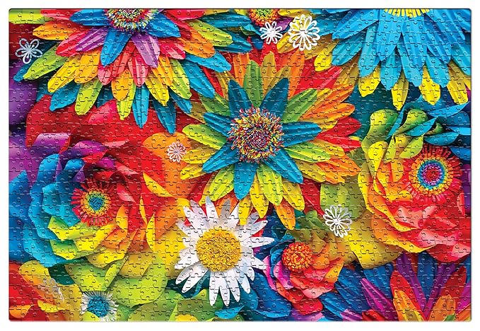 Frank Rainbow Flowers Jigsaw Puzzle for Adults | 1000 Piece Jigsaw Puzzles for Adults & Kids Above 15 Years |