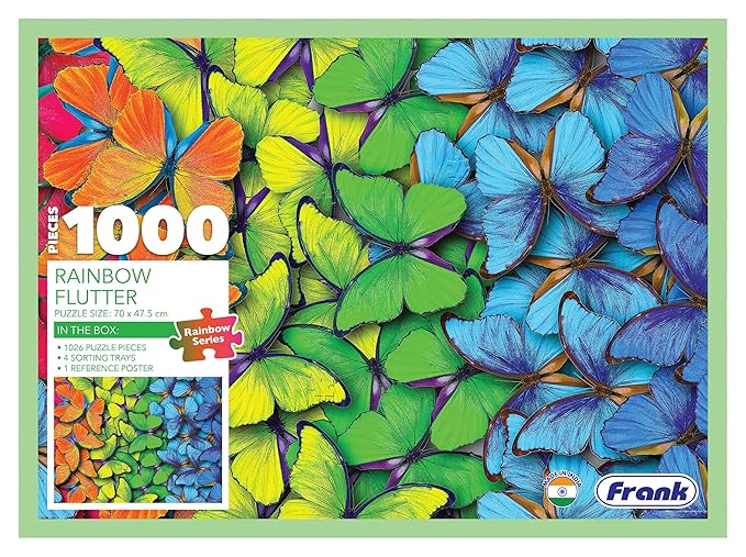 Frank Rainbow Flutter Jigsaw Puzzle for Adults | 1000 Piece Jigsaw Puzzles for Adults & Kids Above 15 Years