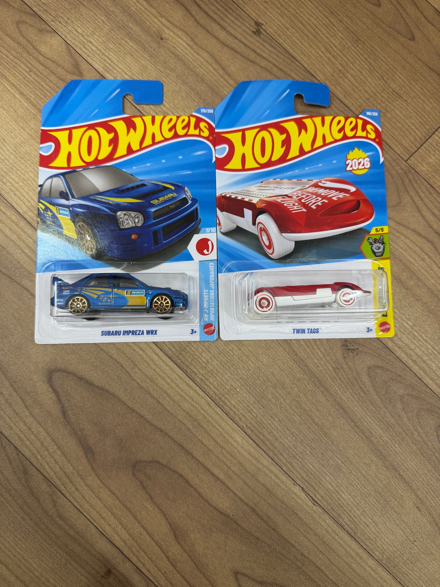 SINGLE HOT WHEELS CAR SUBARU IMPREZA WRX AND TWIN TAGS