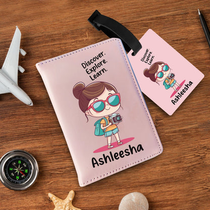 Personalized Passport and bag tag combo