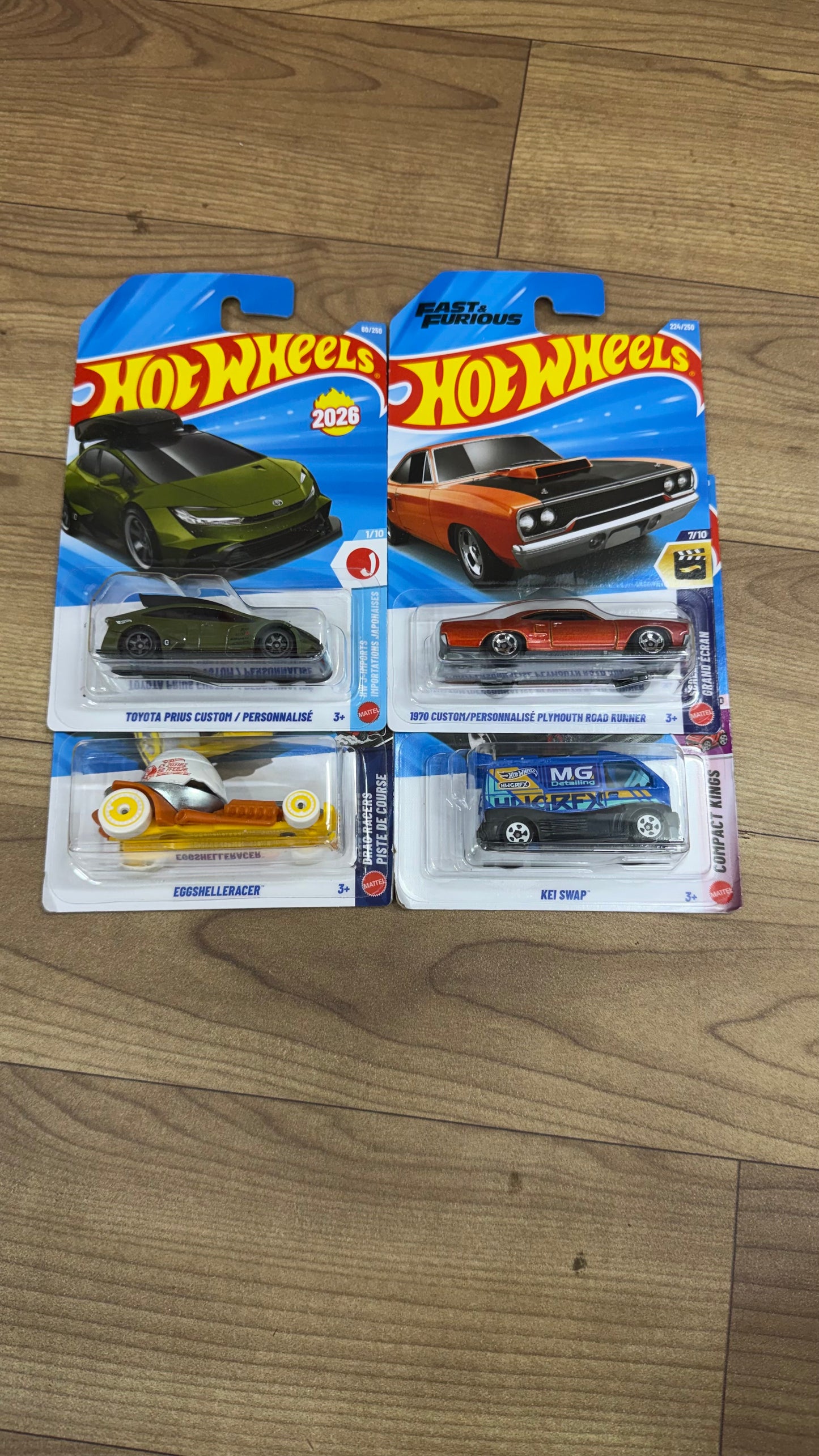 1970 CUSTOM/ PERSONNALISE PLYMOUTH ROAD RUNNER and KEI SWAP and EGGSHELLERACER and TOYOTA PRIUS CUSTOM- SINGLE HOTWHEELS