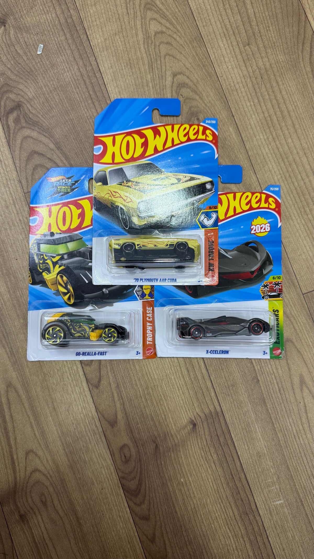 70 PLYMOUTH AAR CUDA AND X CCELERON AND GO REALLA FAST- SINGLE HOTWHEELS