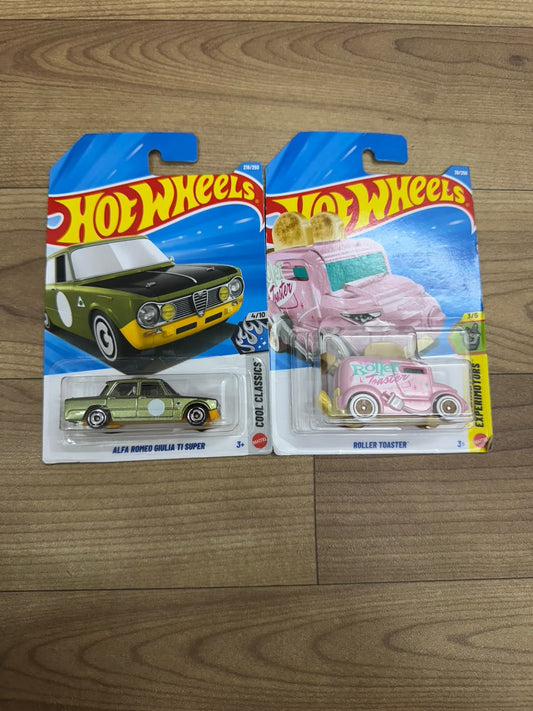 ALFA ROMEO GIULIA TI SUPER AND ROLLER TOASTER : SINGLE HOT WHEELS CARS