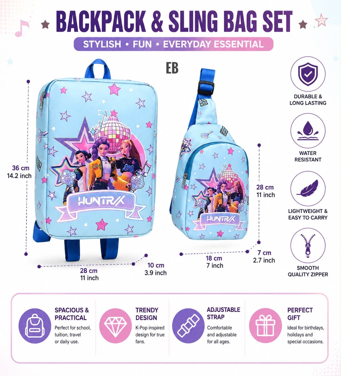 Etrending Backpack and Sling Bag Set