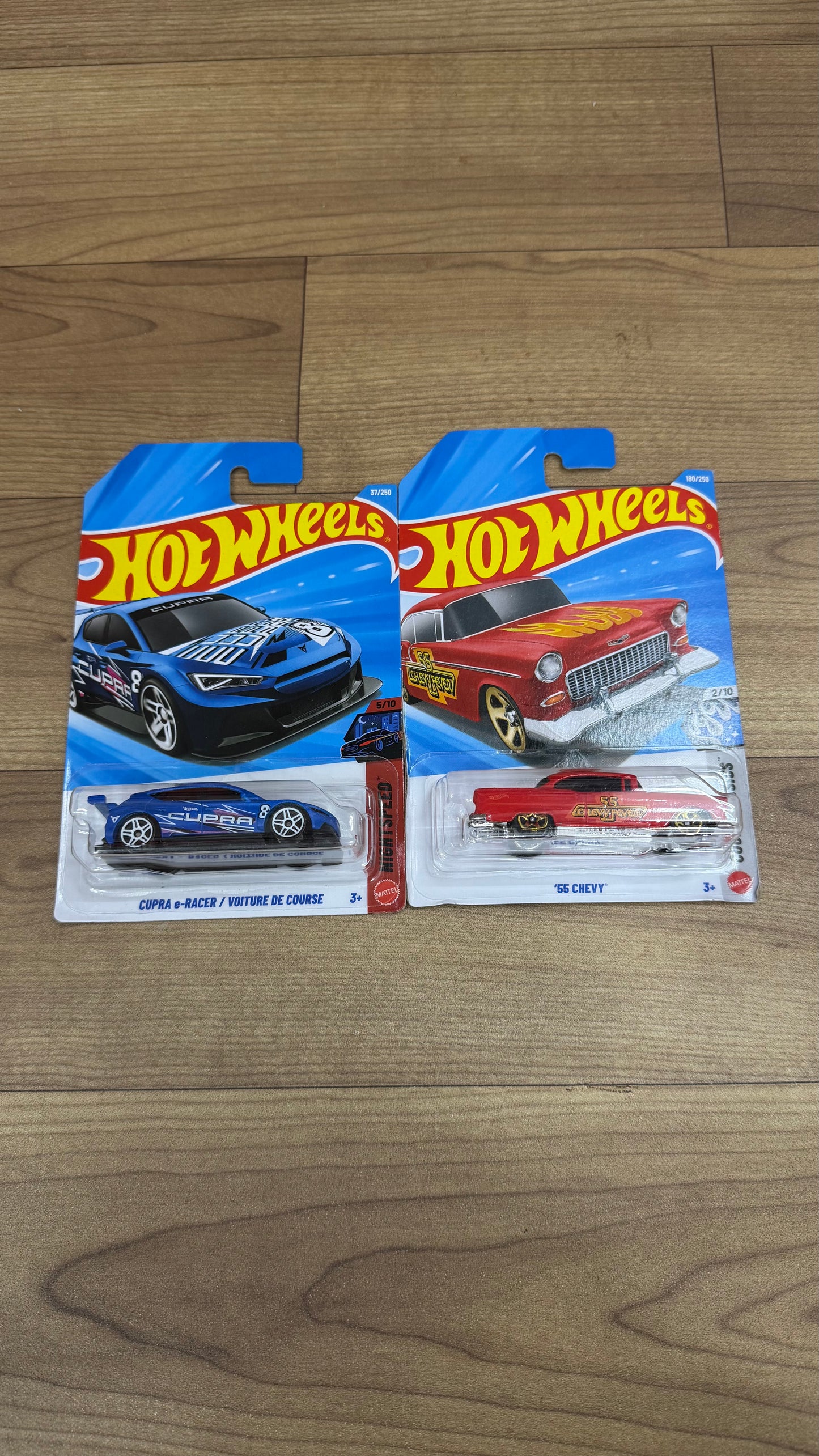 CUPRA E-RACER  and 55 CHEVY- SINGLE HOTWHEELS