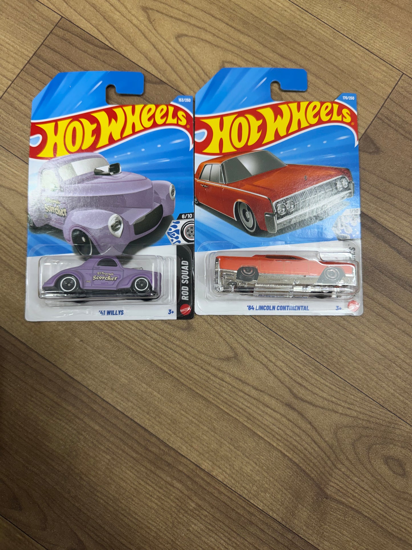 SINGLE HOT WHEELS CAR 64 LINCOLN CONTINENTAL AND 41 WILLYS