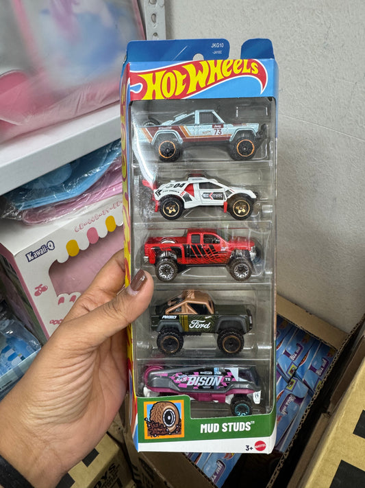 Hot Wheels 2026 Diecast Cars - Pack of 5- HW MUD STUDS