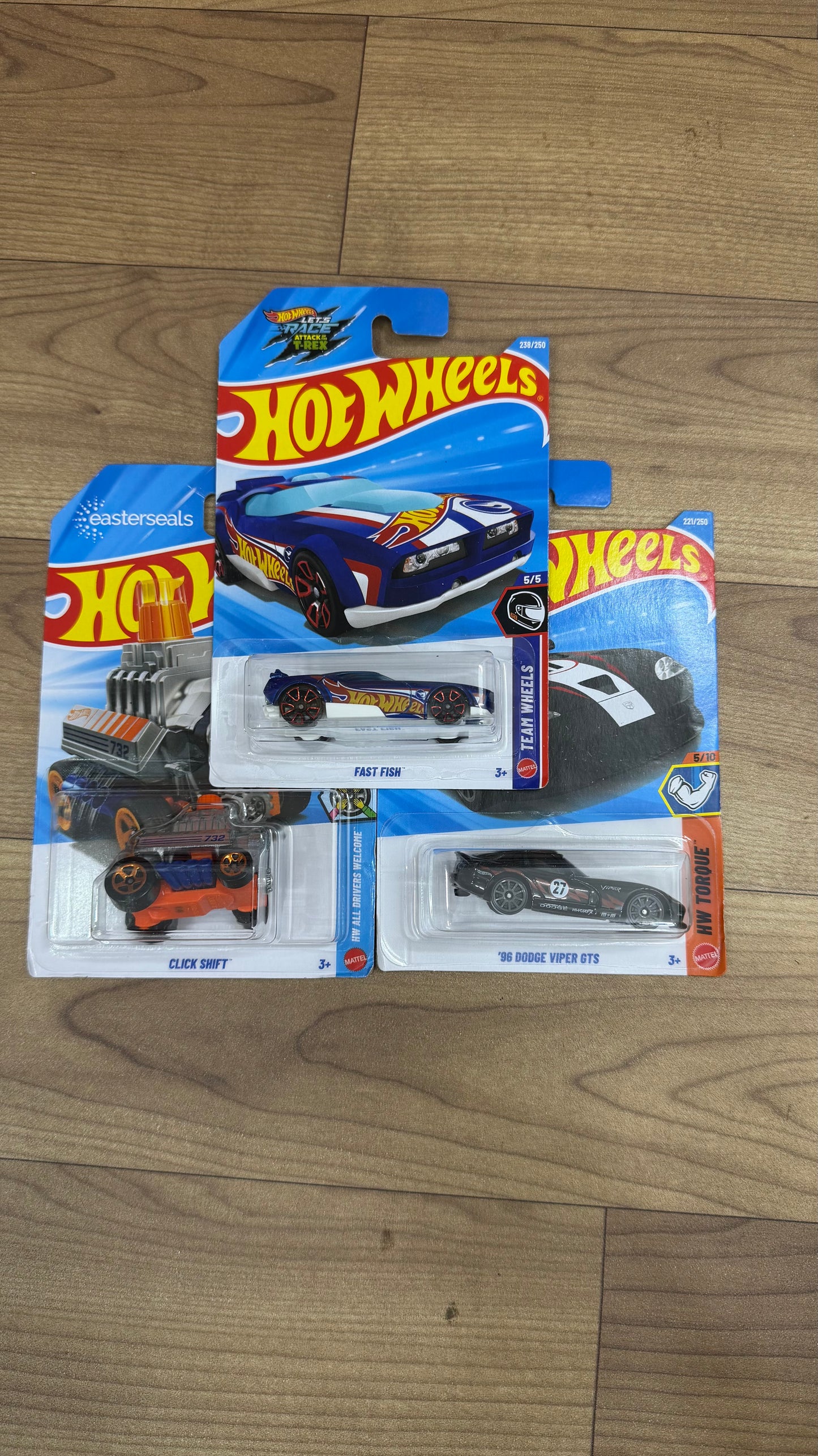 FAST FISH and 96 DODGE VIPER GTS and CLICK SHIFT- SINGLE HOTWHEELS